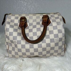 Louis Vuitton Damier Azur Speedy 30 Satchel